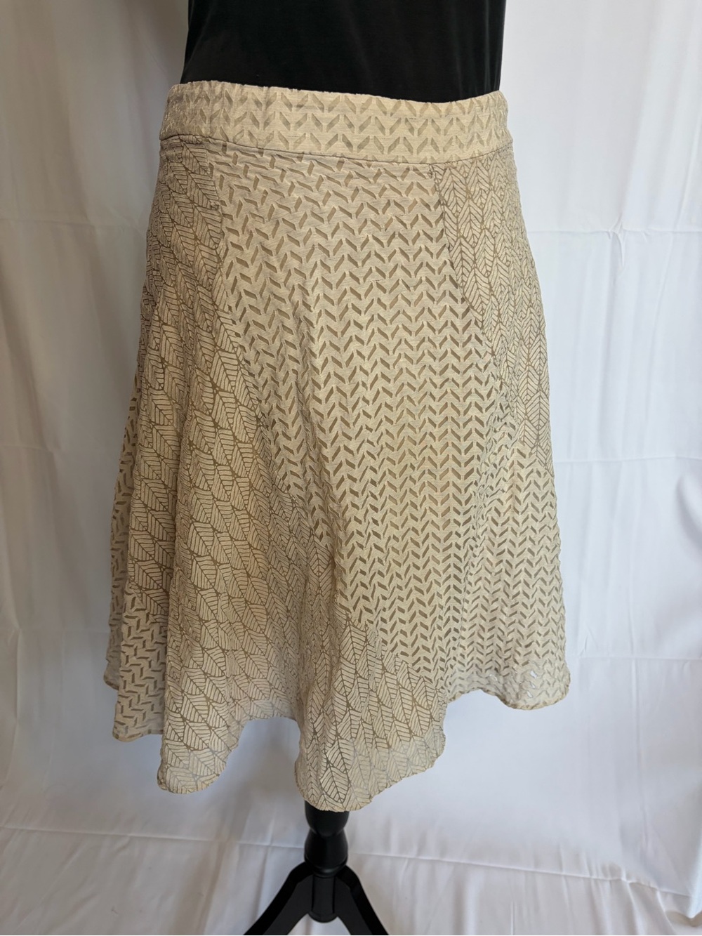 Maeve Neutral Mixed Pattern A-Line Skirt